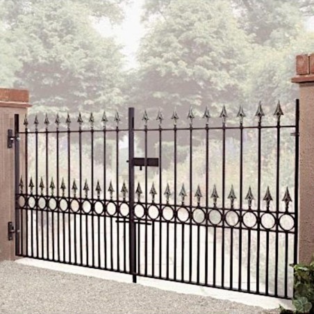 Balmoral Low Double Metal Driveway Gates 3048mm GAP x 1168mm High Zinc & Powder BAZP19
