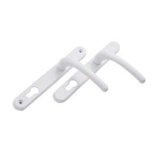 Fab and Fix Balmoral Long Back plate Lever Sprung Composite/PVC Door Handle White Finish 92mm PZ