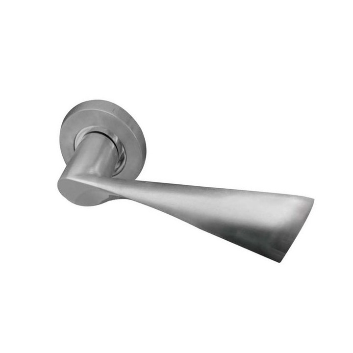 Frelan Hardware Jedo Comet Lever On Rose Handle Satin Chrome