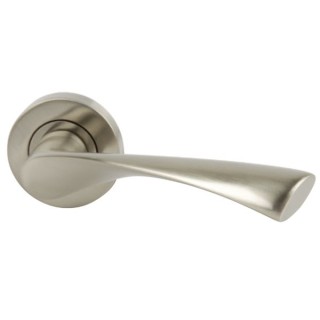 Hafele Olton Lever On Rose Handle Satin Nickel