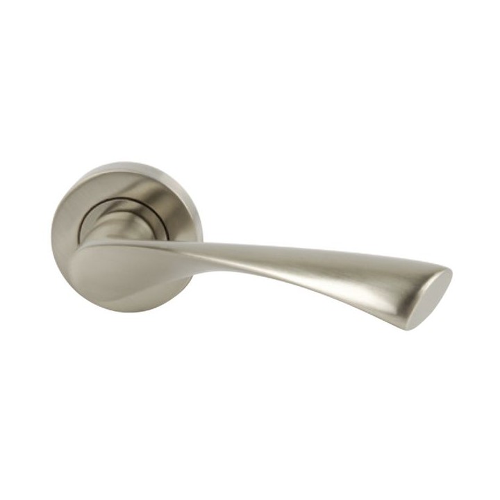 Hafele Olton Lever On Rose Handle Satin Nickel