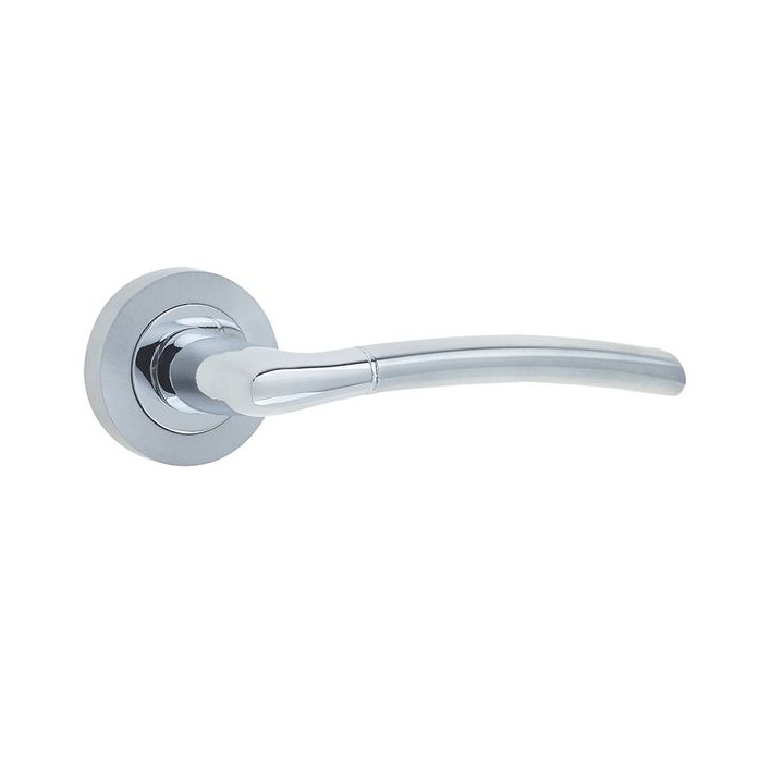 Frelan Hardware Jedo Lorenzo Lever On Rose Polished Chrome and Satin Chrome