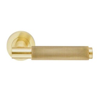 Carlisle Brass Varese Knurled Lever On Rose Door Handle Satin Brass