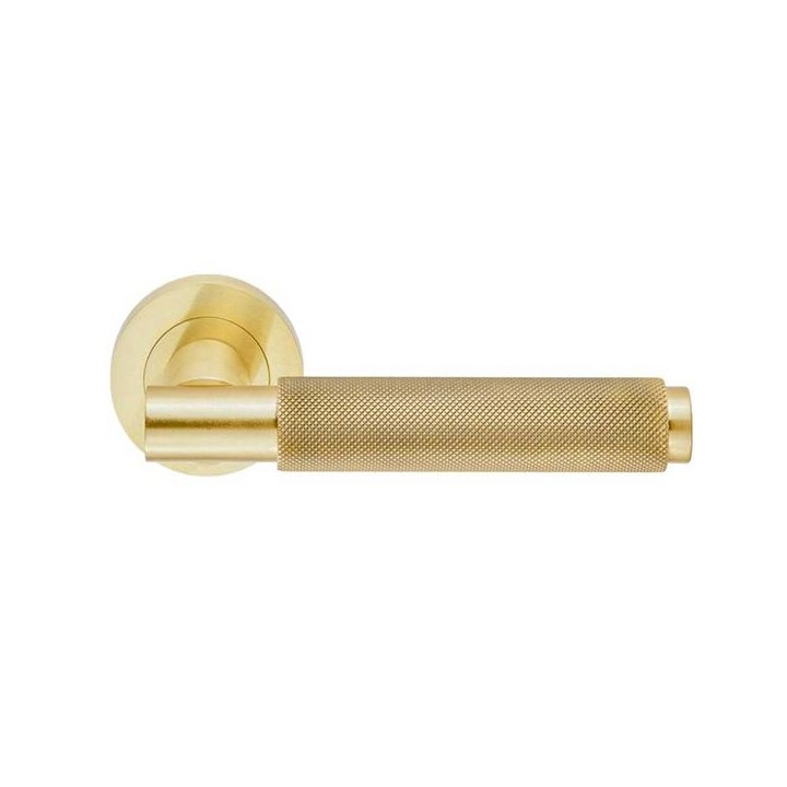 Carlisle Brass Varese Knurled Lever On Rose Door Handle Satin Brass