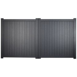 Canterbury Double Swing Flat Top Driveway Gate with Vertical Solid Infill 3250 x 1800mm Grey