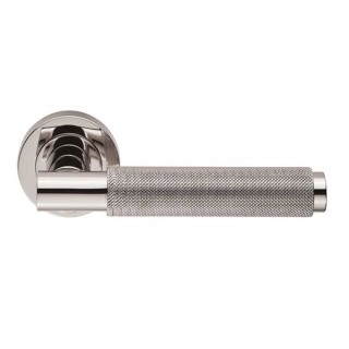 Carlisle Brass Varese Knurled Lever On Rose Door Handle Polished Nickel