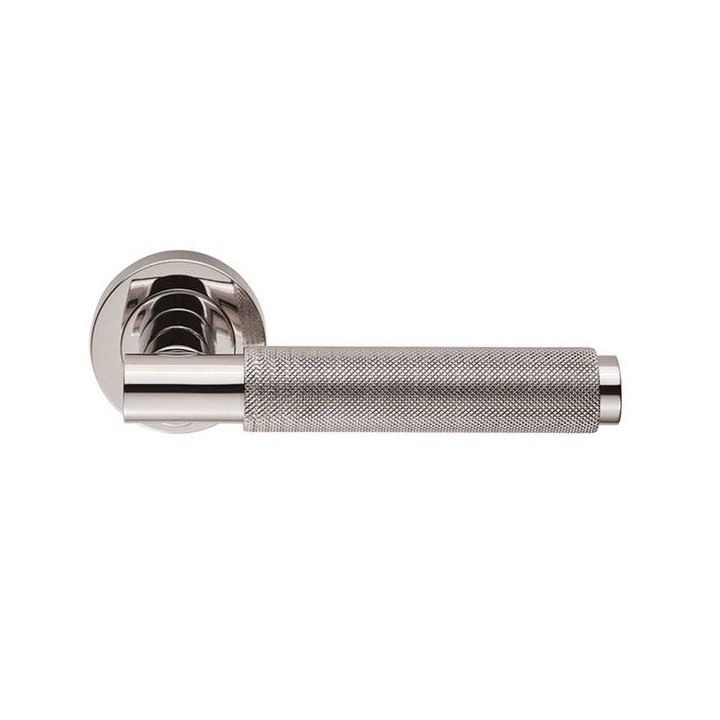 Carlisle Brass Varese Knurled Lever On Rose Door Handle Polished Nickel