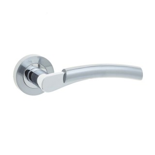 Frelan Hardware Jedo Capri Lever On Rose Handle Polished Chrome and Satin Chrome