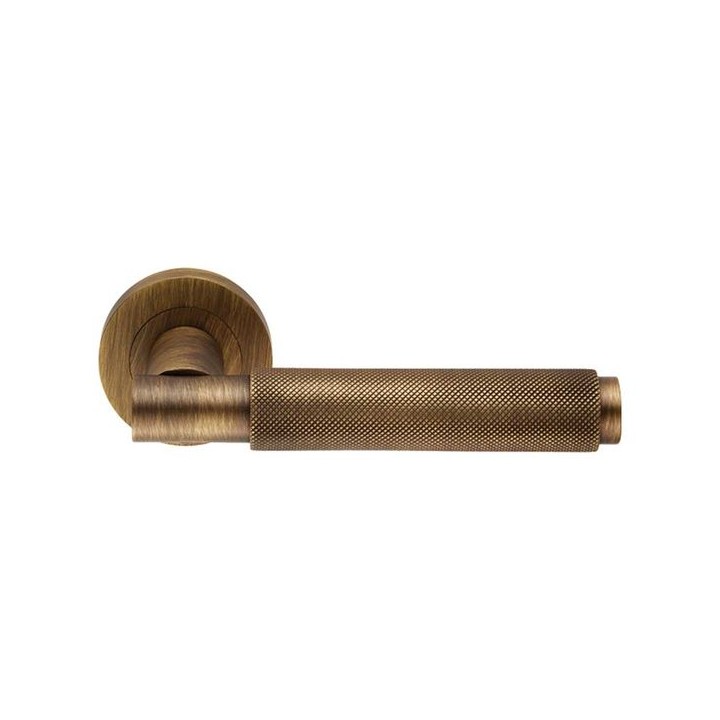Carlisle Brass Varese Knurled Lever On Rose Door Handle Antique Brass