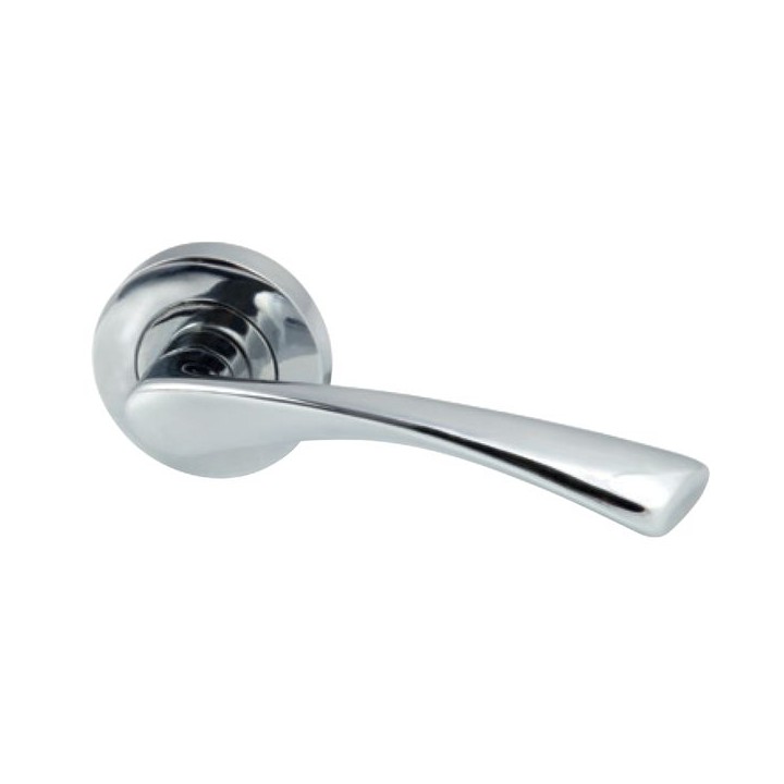 Hafele Olton Lever On Rose Handle Polished Chrome