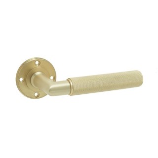 Frelan Hardware Burlington BUR40SB Piccadilly Lever On Rose Handle Satin Brass