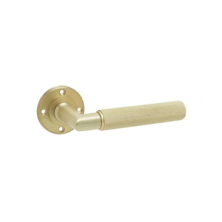 Frelan Hardware Burlington BUR40SB Piccadilly Lever On Rose Handle Satin Brass