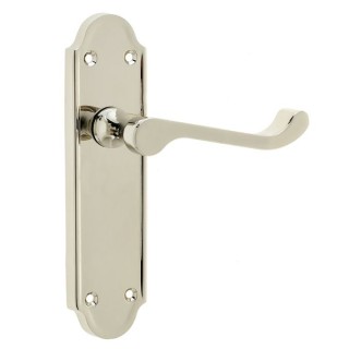 Frelan Hardware Jedo Sherbourne Lever Latch Handle Set Polished Nickel