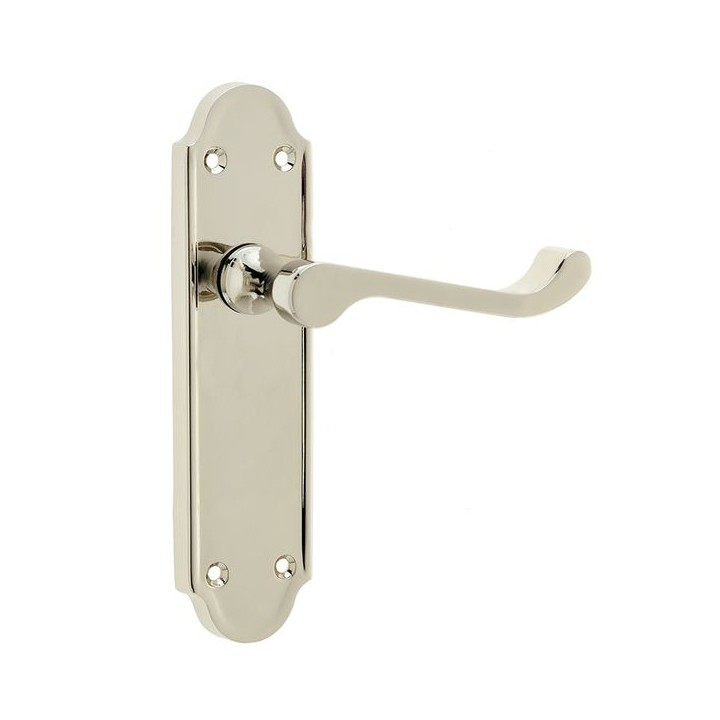 Frelan Hardware Jedo Sherbourne Lever Latch Handle Set Polished Nickel