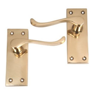 4trade Victorian Scroll Lever Latch Handle Brass