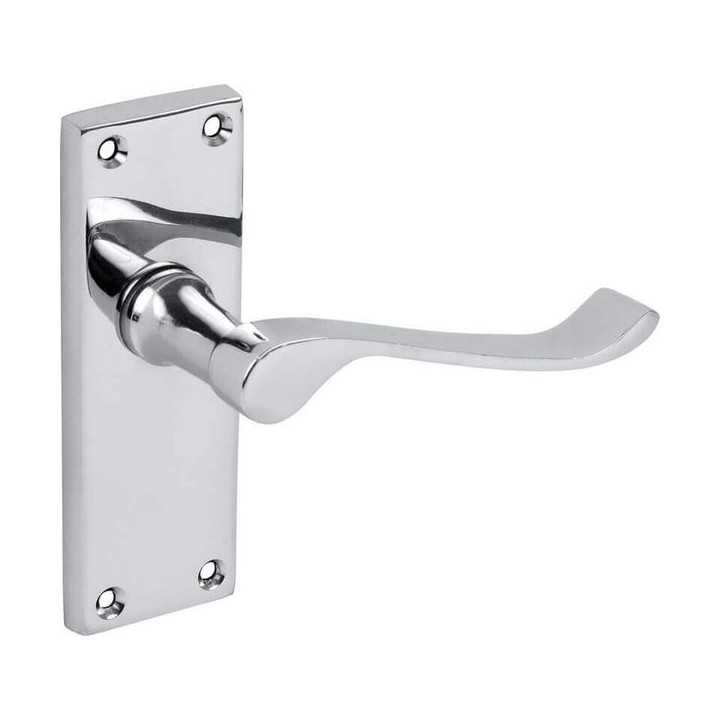 4Trade Victorian Scroll Lever Latch Handle Chrome