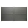 Dartmoor Double Swing Flat Top Driveway Gate with Horizontal Solid Infill 3250 x 1800mm Grey