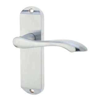 Frelan Hardware Jedo Broadway Lever Latch Handle Set Satin Chrome