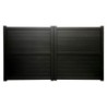 Dartmoor Double Swing Flat Top Driveway Gate with Horizontal Solid Infill 3750 x 1600mm Black