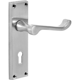 4Trade Victorian Scroll Lever Lock Handle Satin Nickel