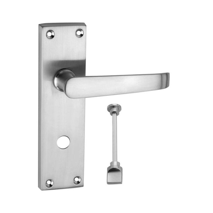 4Trade Victorian Lever Bathroom Lock Handle Satin Nickel