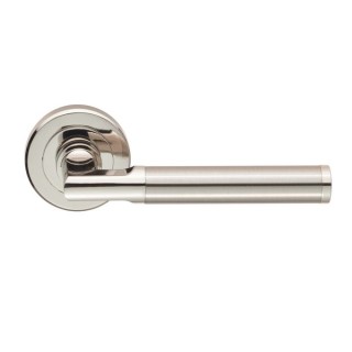 Carlisle Brass Serozzetta Sessanta Lever On Rose - Dual Finish Polished / Satin Nickel