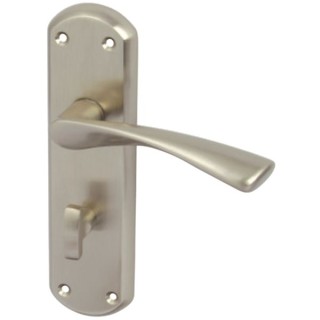 Hafele Olton Lever Bathroom Lock Handle Satin Nickel