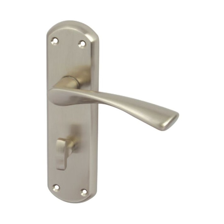 Hafele Olton Lever Bathroom Lock Handle Satin Nickel