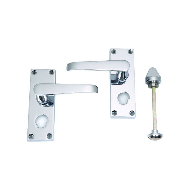 4trade Victorian Bathroom Lock Handle Chrome
