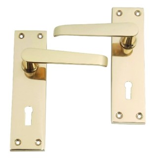 4trade Victorian Lever Lock Handle Brass