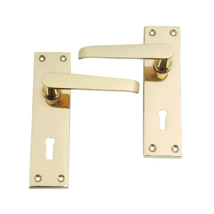 4trade Victorian Lever Lock Handle Brass