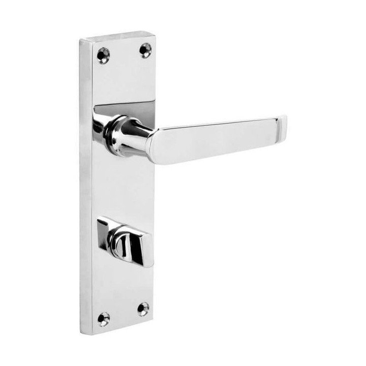 4trade Victorian Scroll Lever Bathroom Lock Handle Satin Nickel