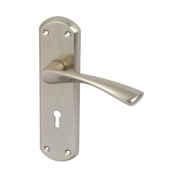 Hafele Olton Lever Lock Handle Satin Nickel