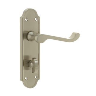 Frelan Hardware Jedo Sherbourne Bathroom Lever Handle Set Satin Nickel