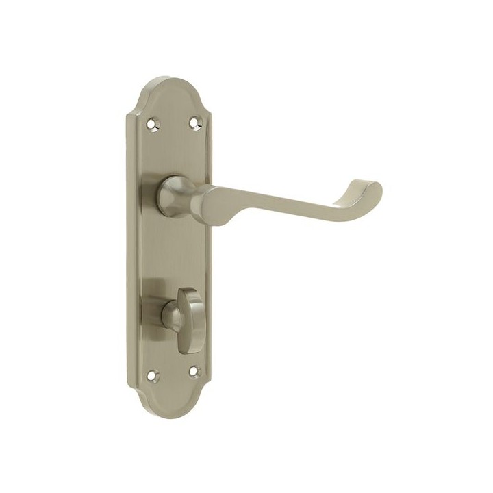 Frelan Hardware Jedo Sherbourne Bathroom Lever Handle Set Satin Nickel