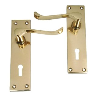 4trade Victorian Scroll Lever Lock Handle Brass