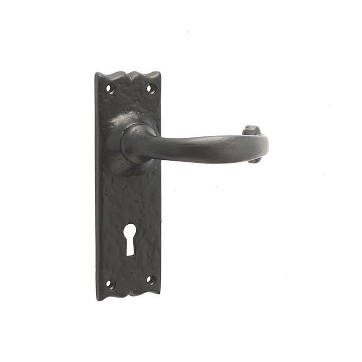 Frelan Hardware Jedo Regal Lever Lock Handle Set Black Antique