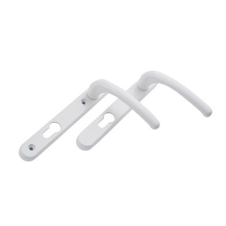 Fab and Fix Windsor Short Backplate  Lever Lever Sprung Composite/PVC Door Handle White Finish 92mm PZ