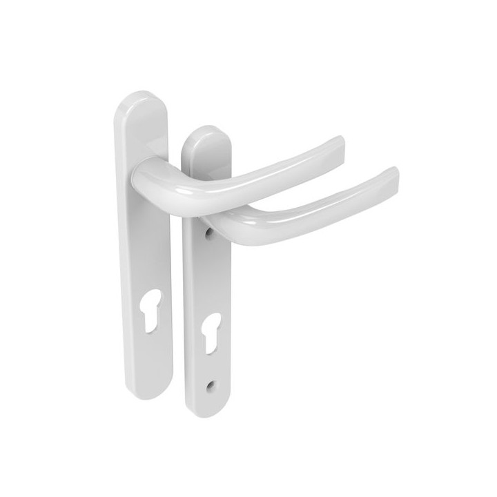 Mila Prolinea White Door Handle L/L 220mm B/Plate