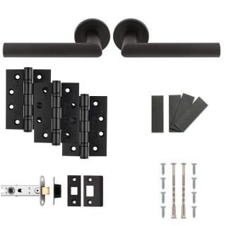 Carlisle Brass Treviri Lever Fire Door Pack Matt Black - Matt Black