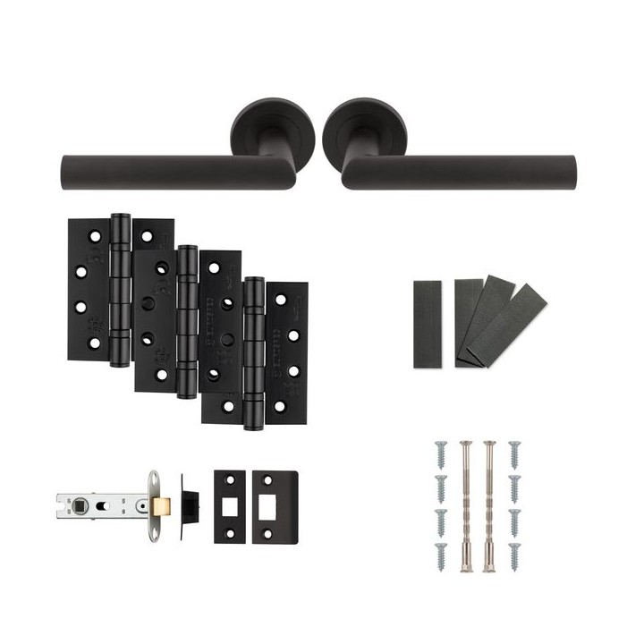 Carlisle Brass Treviri Lever Fire Door Pack Matt Black - Matt Black