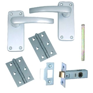 4Trade Manila Complete Latch Door Pack of Satin Anodised Aluminium