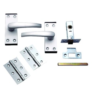 4Trade Oxford Complete Latch Door Pack of Satin Anodised Aluminium