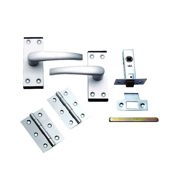 4Trade Oxford Complete Latch Door Pack of Satin Anodised Aluminium