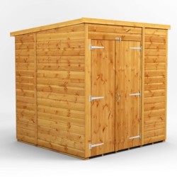 6 x 6 Power Windowless Pent Double Door