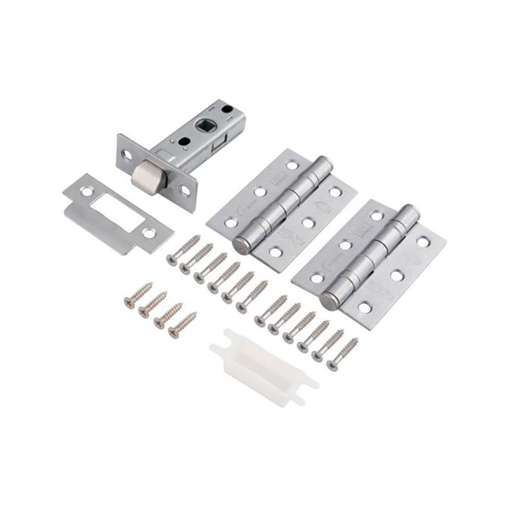 Eclipse Door Latch & Hinge Pack Satin Chrome