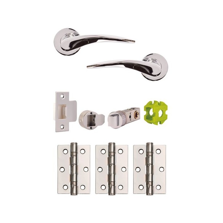 Jigtech Vecta Lever On Rose Handle Polished Chrome