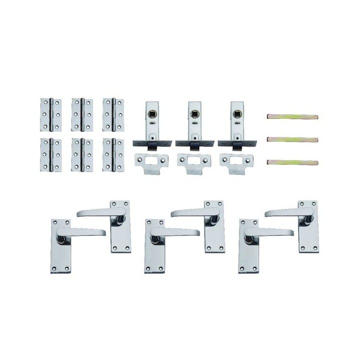 4TRADE Zinc  Straight Lever Latch Chrome Plated