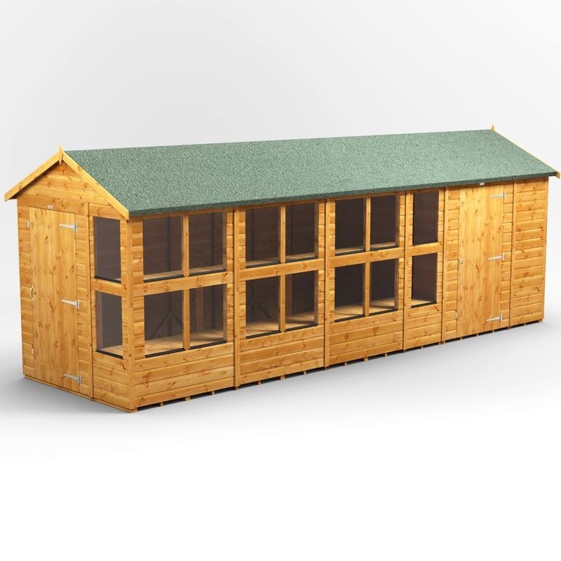 20 x 6 Power Apex Potting Shed With 6ft Side Store 20 x 6 Power Apex Potting Shed With 6ft Side Store