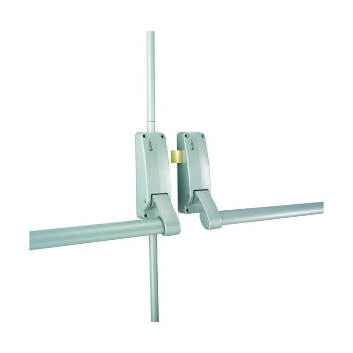 Briton Vertical Double Panic Bolt Right Hand Silver - 377.SE